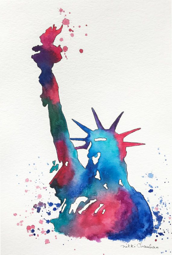 570x847 Statue Of Liberty, New York Painting, Watercolor Painting - Statue Of Liberty Watercolor