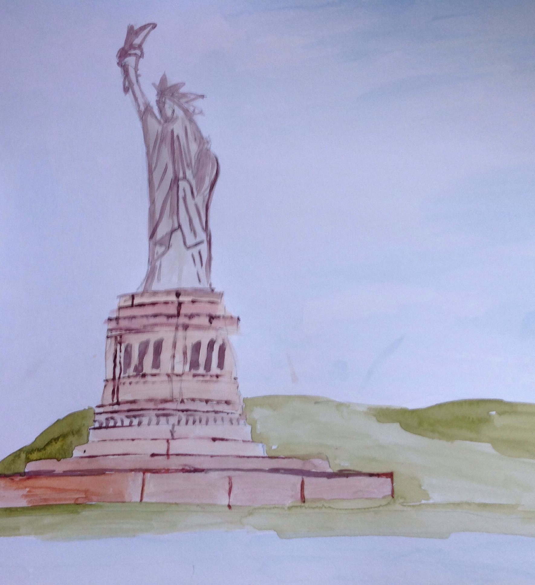 1770x1936 Statue Of Liberty,watercolour Heather Gibson Artist - Statue Of Liberty Watercolor