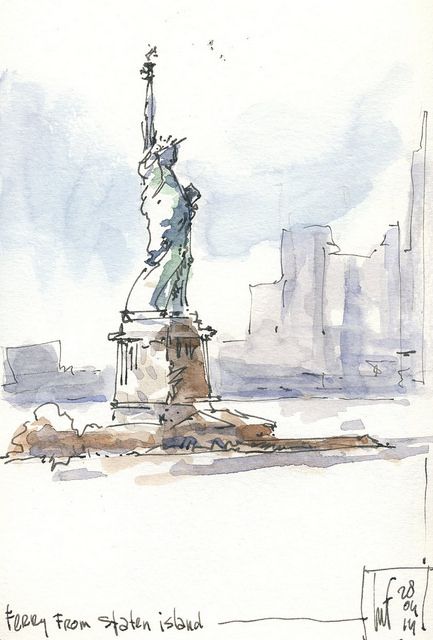 433x640 Statue Of Liberty Hand Sketches Liberty - Statue Of Liberty Watercolor