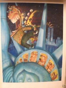 225x300 Watercolor Illustrator Artist Gary Locke Rollerblader Statue Of - Statue Of Liberty Watercolor