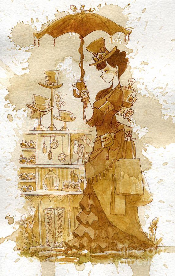 572x900 Steampunk Painting - Steampunk Watercolor