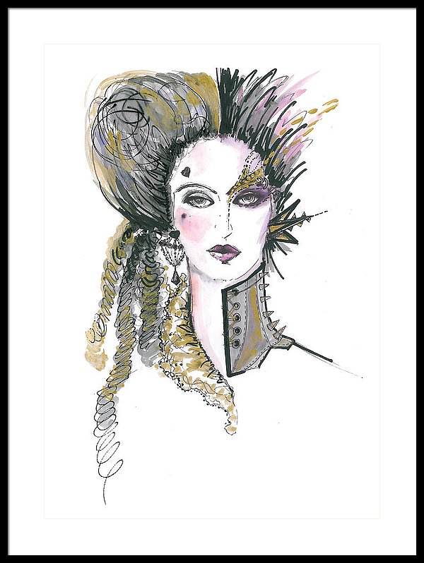 600x798 Steampunk Watercolor Fashion Illustration Framed Print By Marian Voicu - Steampunk Watercolor