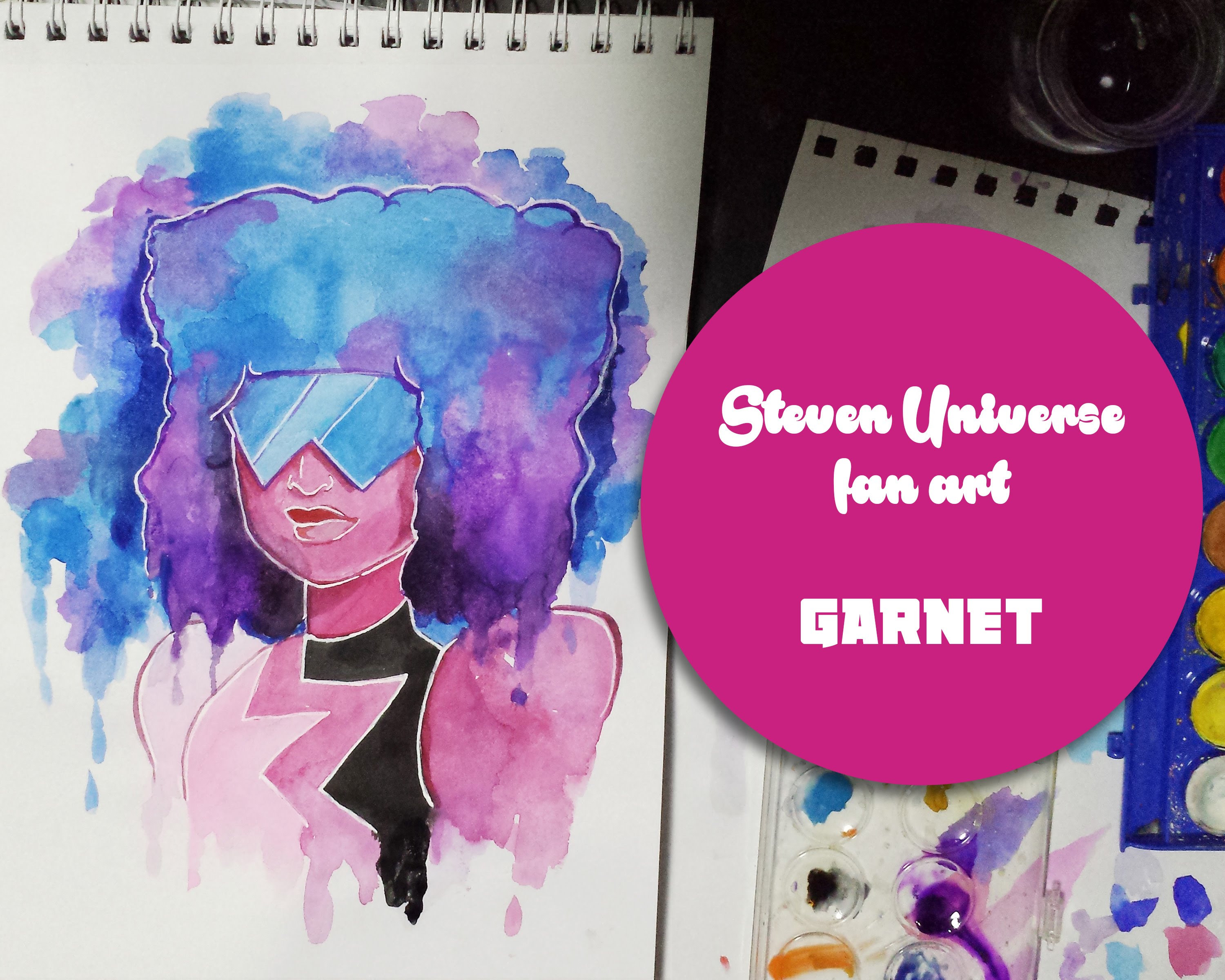 3000x2400 Steven Universe Garnet Watercolor [Draw With Me - Steven Universe Watercolor