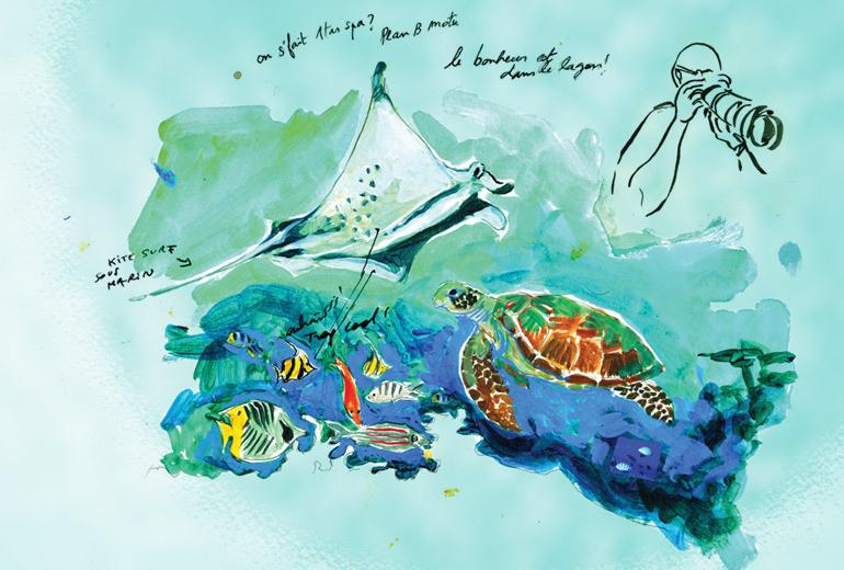 770x520 Signature Programs On The Gauguin Paul Gauguin Cruises - Stingray Watercolor