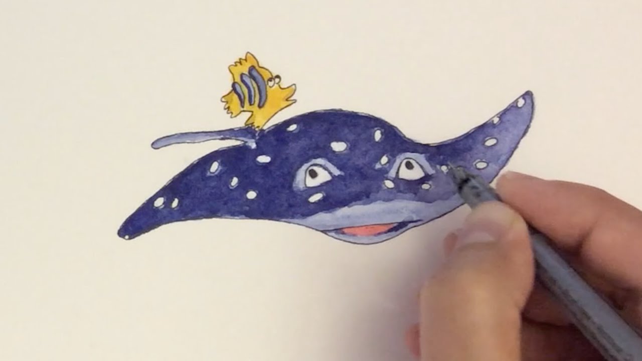 1280x720 Drawing Stingray - Stingray Watercolor