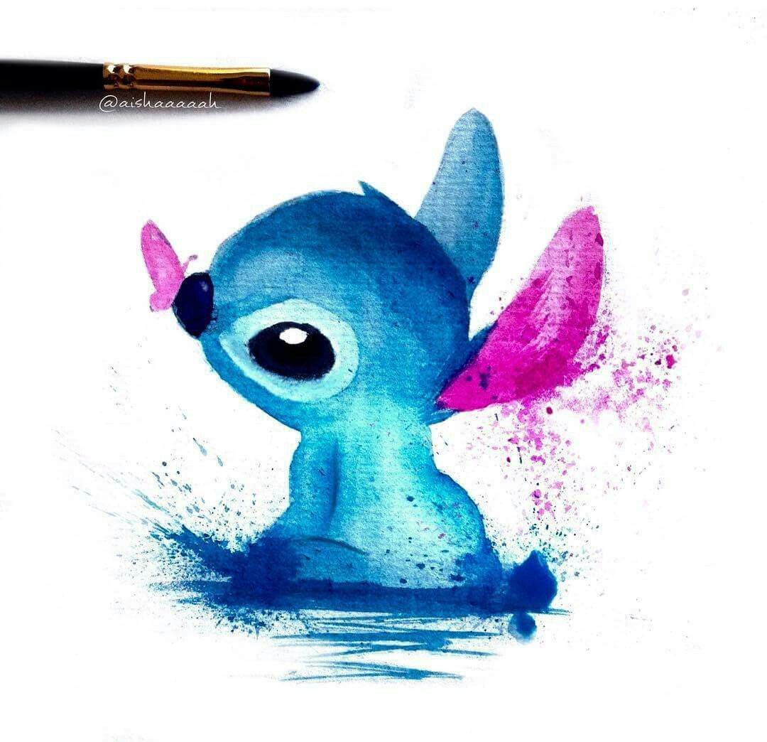 1080x1044 Pin By Heather Strickland On Tattoos Tattoo, Stitch - Stitch Watercolor