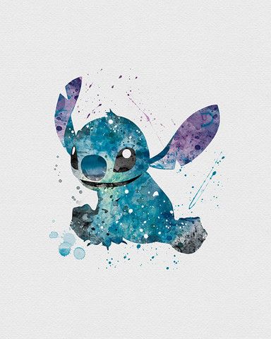 384x480 Stitch, Lilo Amp Stitch Watercolor Art Print Disney - Stitch Watercolor