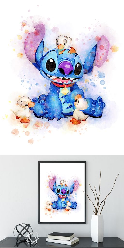 Stitch Watercolor at PaintingValley.com | Explore collection of Stitch ...