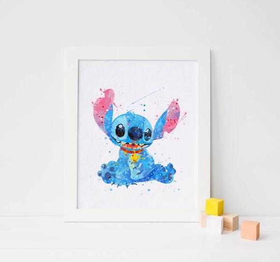 Stitch Watercolor at PaintingValley.com | Explore collection of Stitch ...