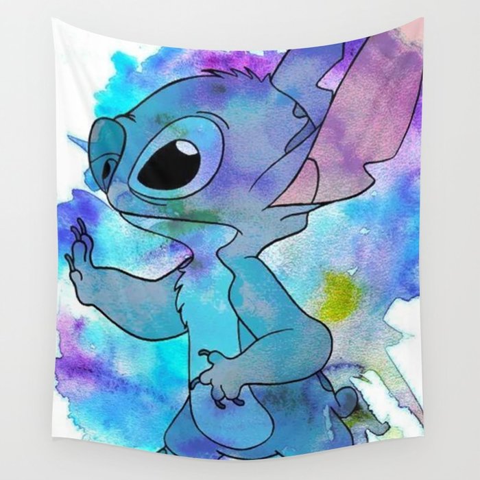 700x700 Stitch Watercolor Wall Tapestry By Ponsao22 Society6 - Stitch Watercolor