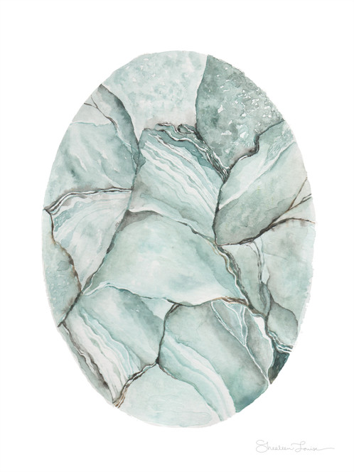 498x664 Aquamarine Stone - Stone Watercolor