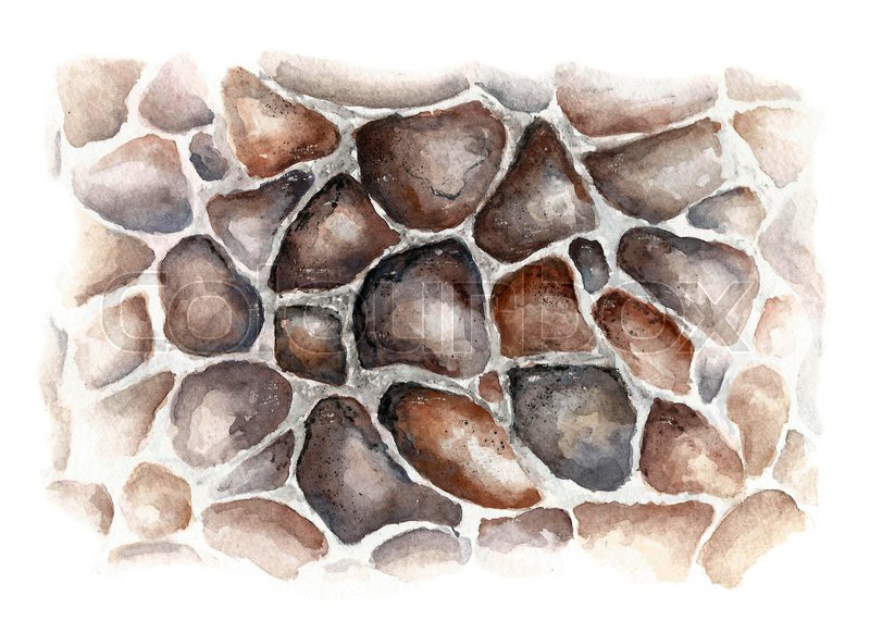 800x570 Watercolor Stone Wall Texture. Stock Photo Colourbox - Stone Watercolor