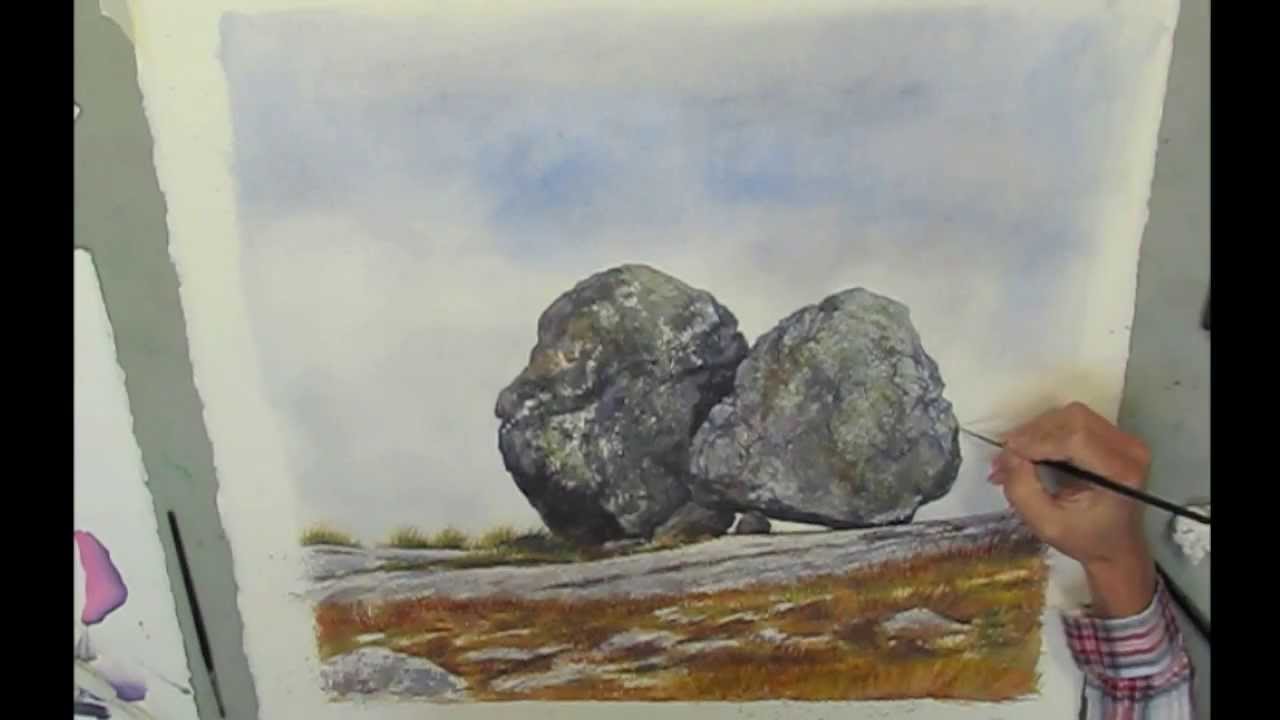 1280x720 Weight Of A Stone Watercolor Painting - Stone Watercolor