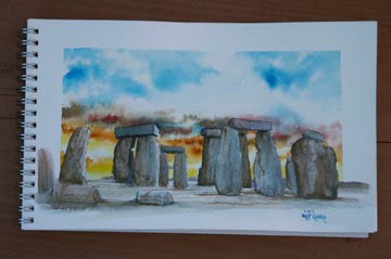 360x239 Stonehenge In Watercolor Drawn Today - Stonehenge Watercolor