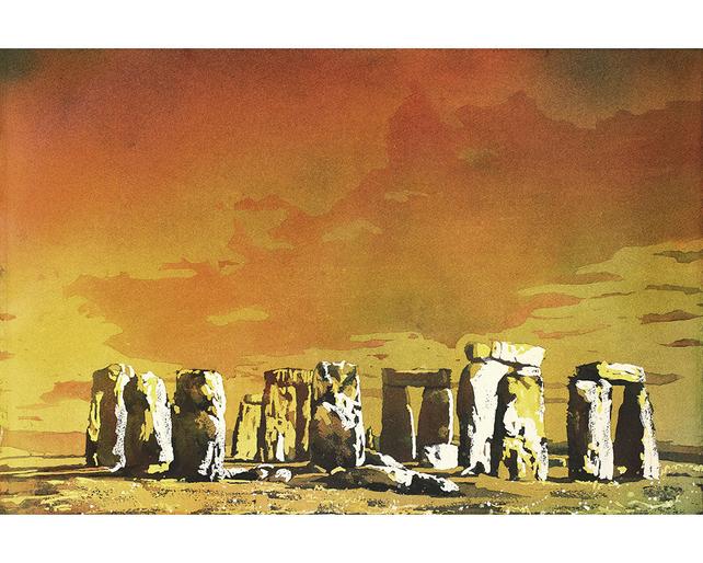 642x514 Stonehenge Watercolor - Stonehenge Watercolor