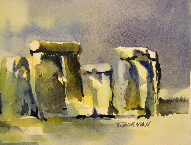 628x478 Watercolor Class With Tom Tiedeman - Stonehenge Watercolor