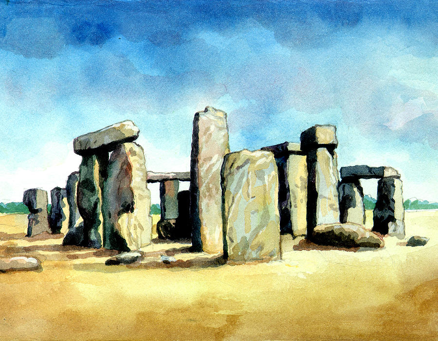 900x701 Watercolor Rendering Of Stonehenge Digital Art By - Stonehenge Watercolor