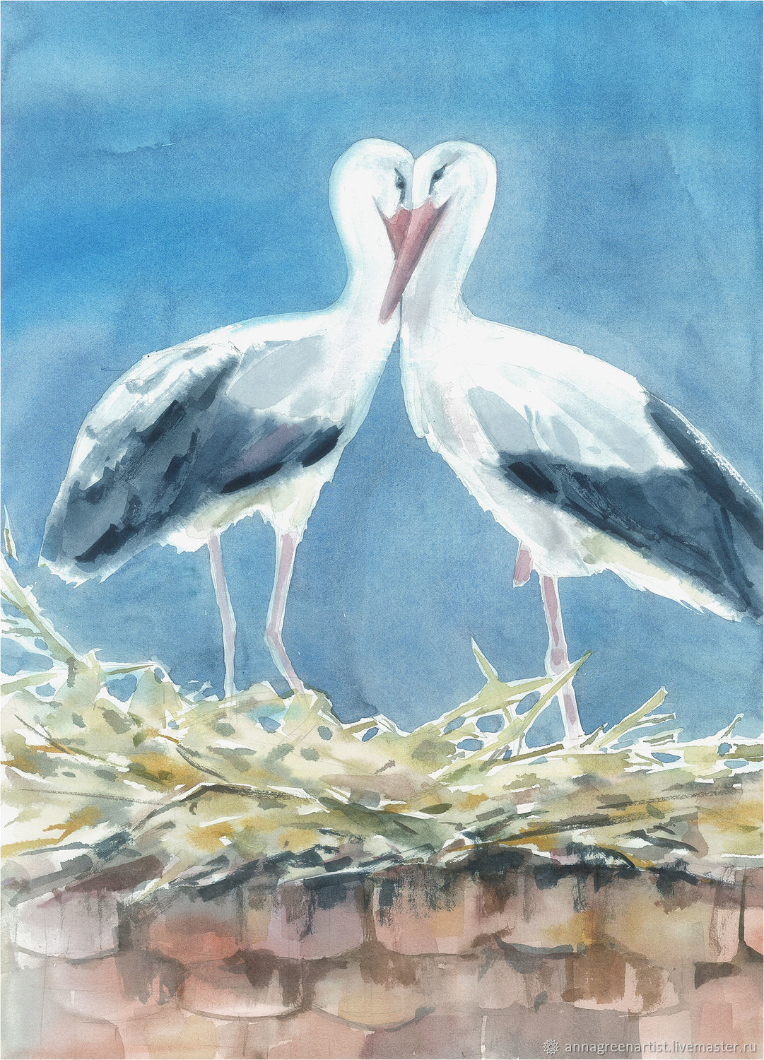 Stork Watercolor at PaintingValley.com | Explore collection of Stork ...