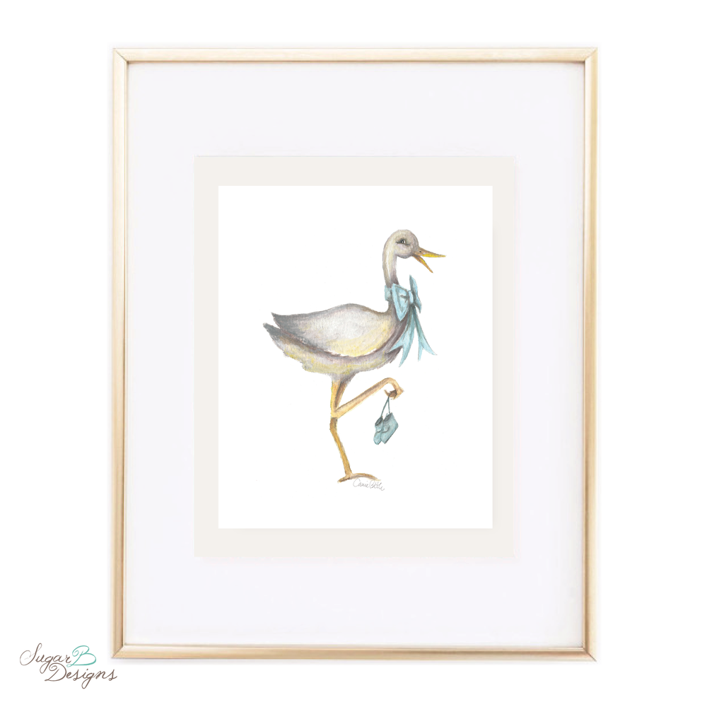 1000x1000 Sugar B Designs - Stork Watercolor