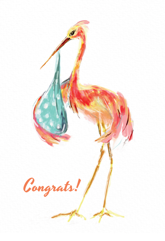 560x818 Watercolor Stork - Stork Watercolor