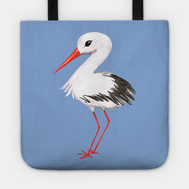 630x630 Cute Stork Watercolor Painting - Stork Watercolor