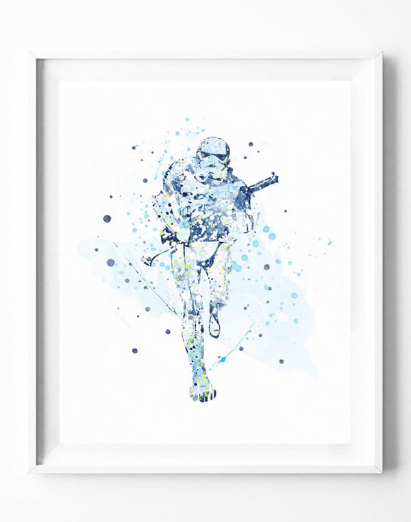 600x761 Star Wars Stormtrooper Art Print Poster Watercolor Painting Wall - Stormtrooper Watercolor