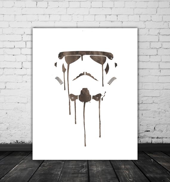 570x608 Stormtrooper Art Watercolor Star Wars Men Birthday Storm Etsy - Stormtrooper Watercolor