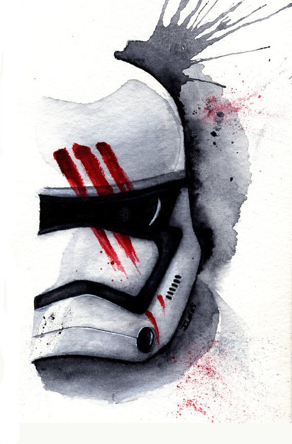 570x866 Finn Stormtrooper The Force Awakens Watercolor Art Print Star Wars - Stormtrooper Watercolor