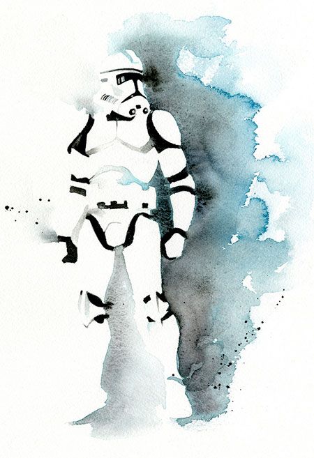 450x657 Stormtrooper Watercolor Painting Star Wars Stormtroopers - Stormtrooper Watercolor