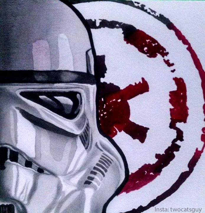 694x720 Watercolor, Stormtrooper, Star Wars Star Warsy - Stormtrooper Watercolor