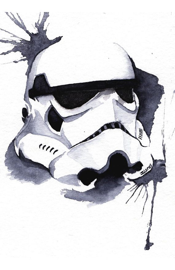 570x881 Stormtrooper Watercolor Art Print Empire Star Wars Decor Paint - Stormtrooper Watercolor