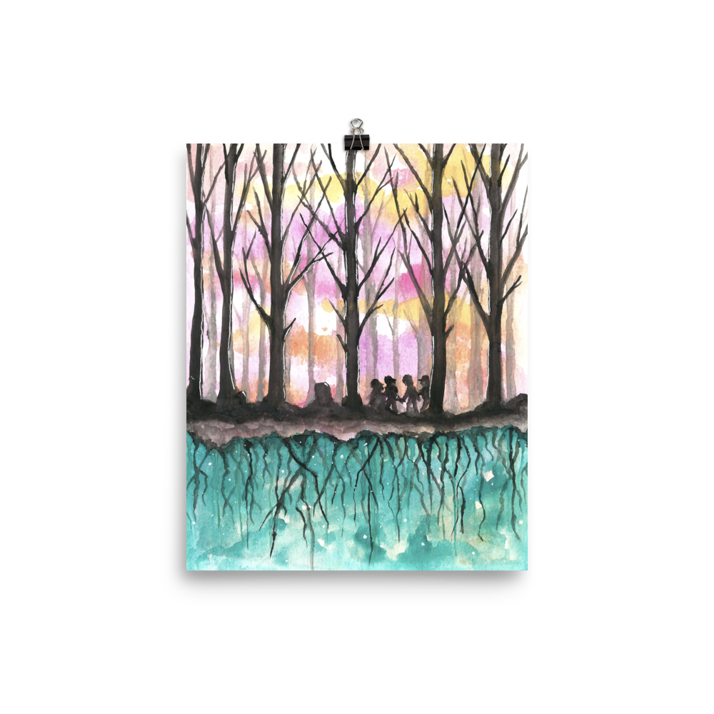 1000x1000 The Upside Down - Stranger Things Watercolor