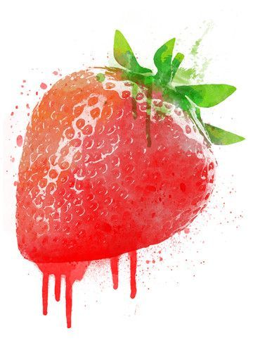 360x504 Strawberry - Strawberry Watercolor