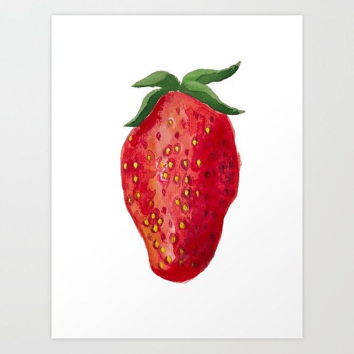 700x700 Strawberry Watercolor Art Print By Nadezhdashoshina Society6 - Strawberry Watercolor