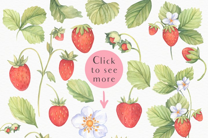 720x479 Sweet Strawberry - Strawberry Watercolor