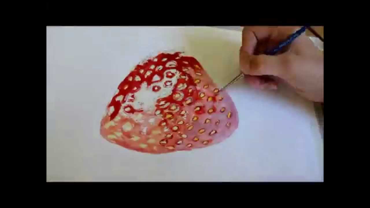 1280x720 How To Draw A Strawberry In Watercolor - Strawberry Watercolor
