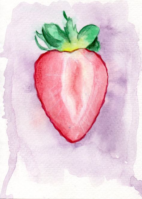 474x662 Strawberry Print - Strawberry Watercolor Painting