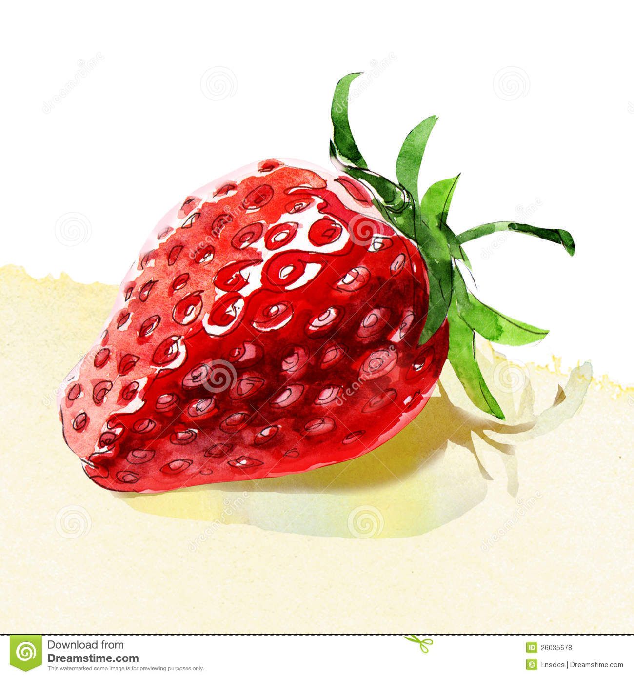 1300x1390 Fruits Watercolor Painting - Strawberry Watercolor Painting