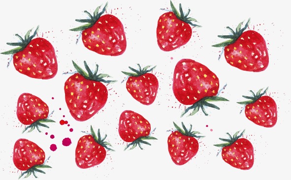 591x367 Drawing Strawberries, Strawberry, Watercolor, Hand Painted Png And - Strawberry Watercolor Painting