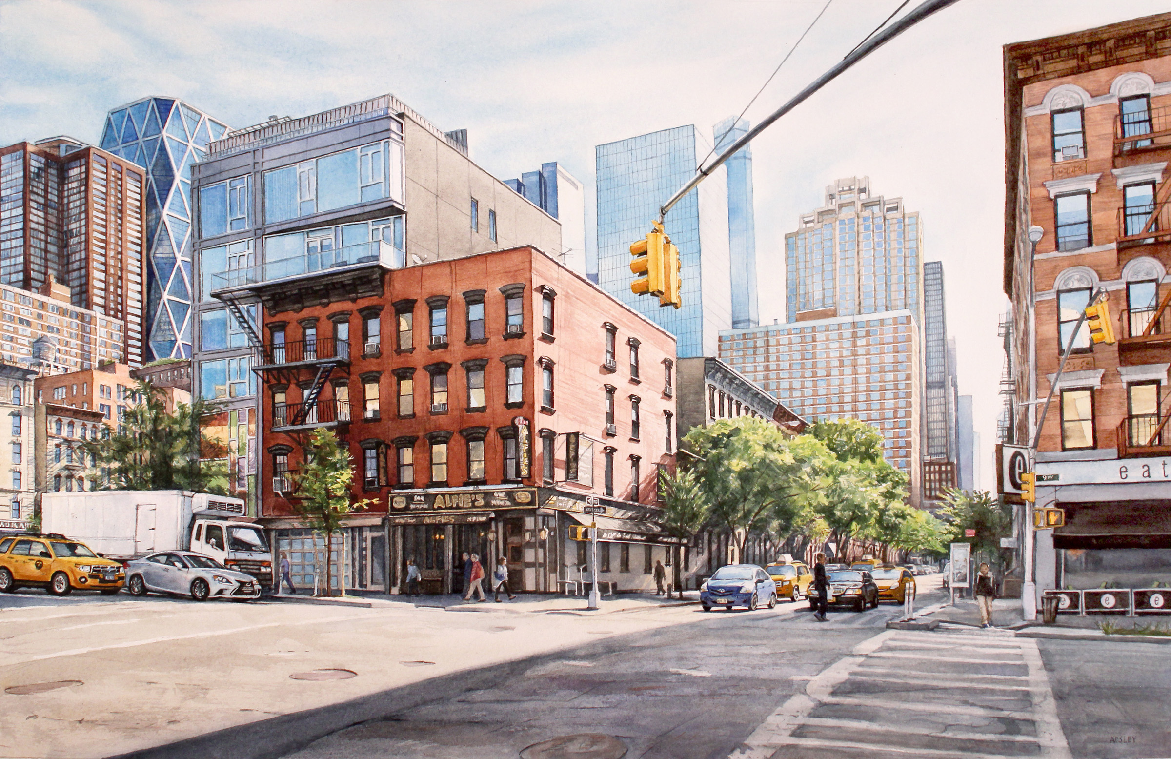 2400x1555 New York City In Watercolor On Behance - Street Watercolor