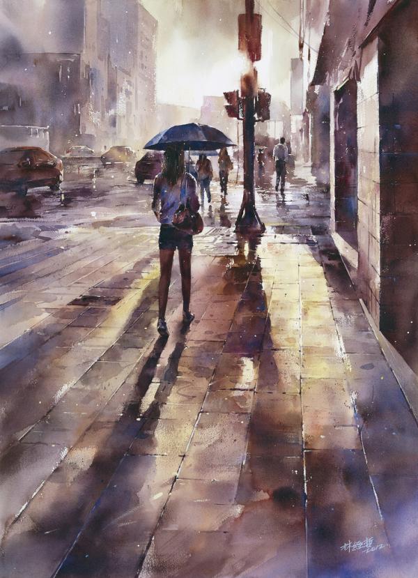 600x829 Street Watercolor Paintings By Lin Ching Che Art And Design - Street Watercolor