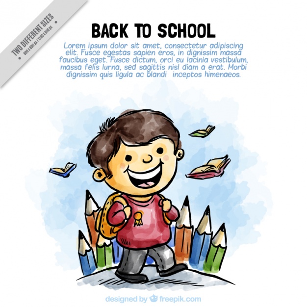 626x626 Student Watercolor Background With Pencils Vector Free Download - Student Watercolor