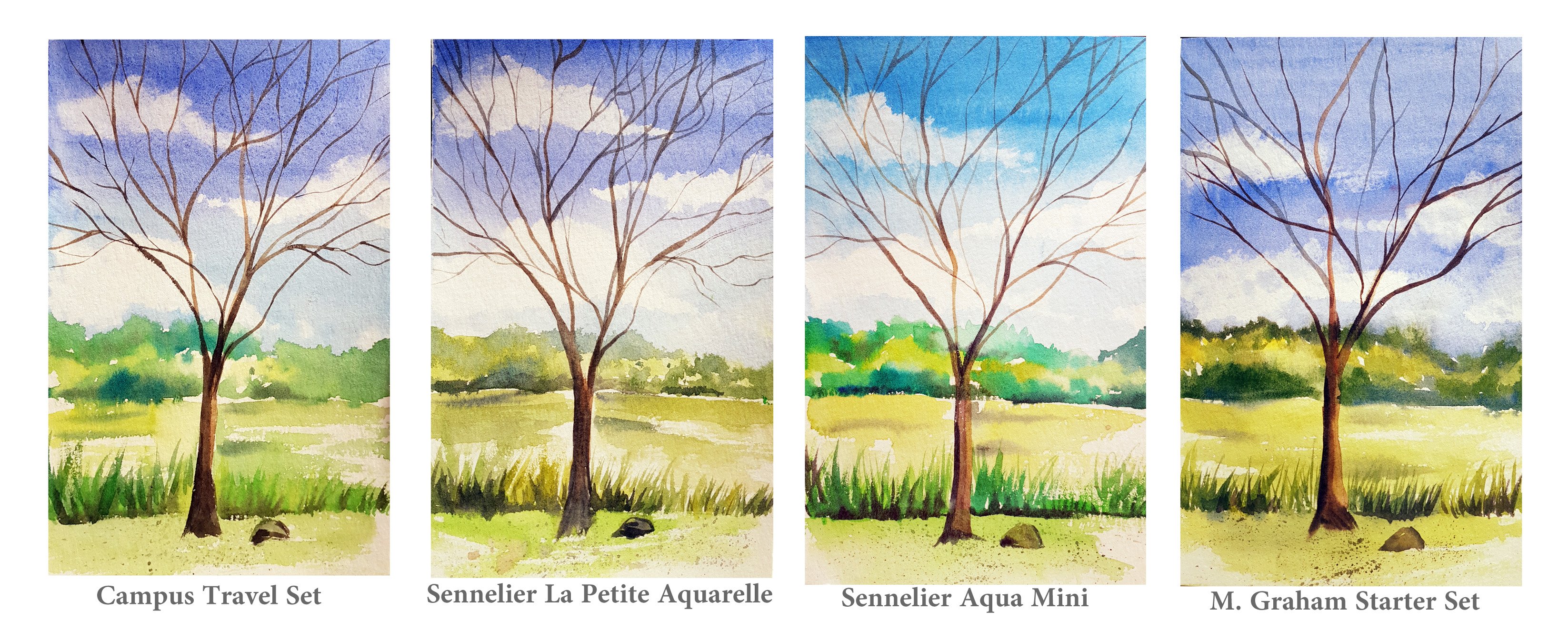 3293x1325 Watercolor Set Comparisons - Student Watercolor