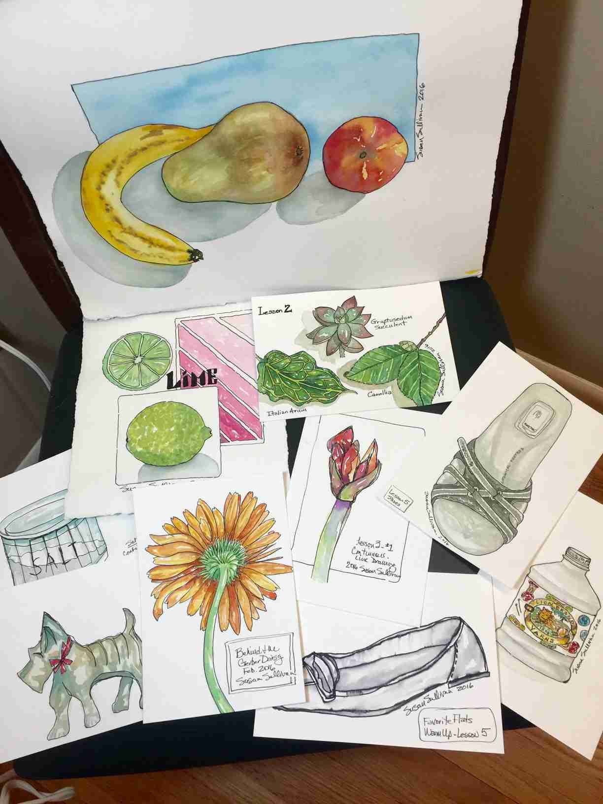 1224x1632 6 Weeks Of Work From One Student From My Online Class Sketching - Student Watercolor