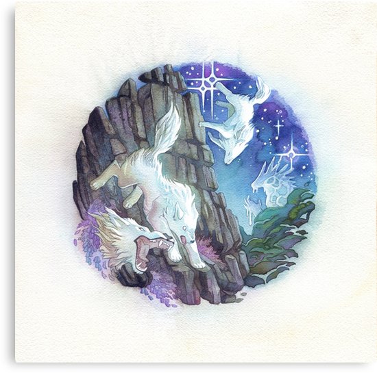 550x545 Princess Mononoke Watercolor Wolves Homage To Studio Ghibli - Studio Ghibli Watercolor