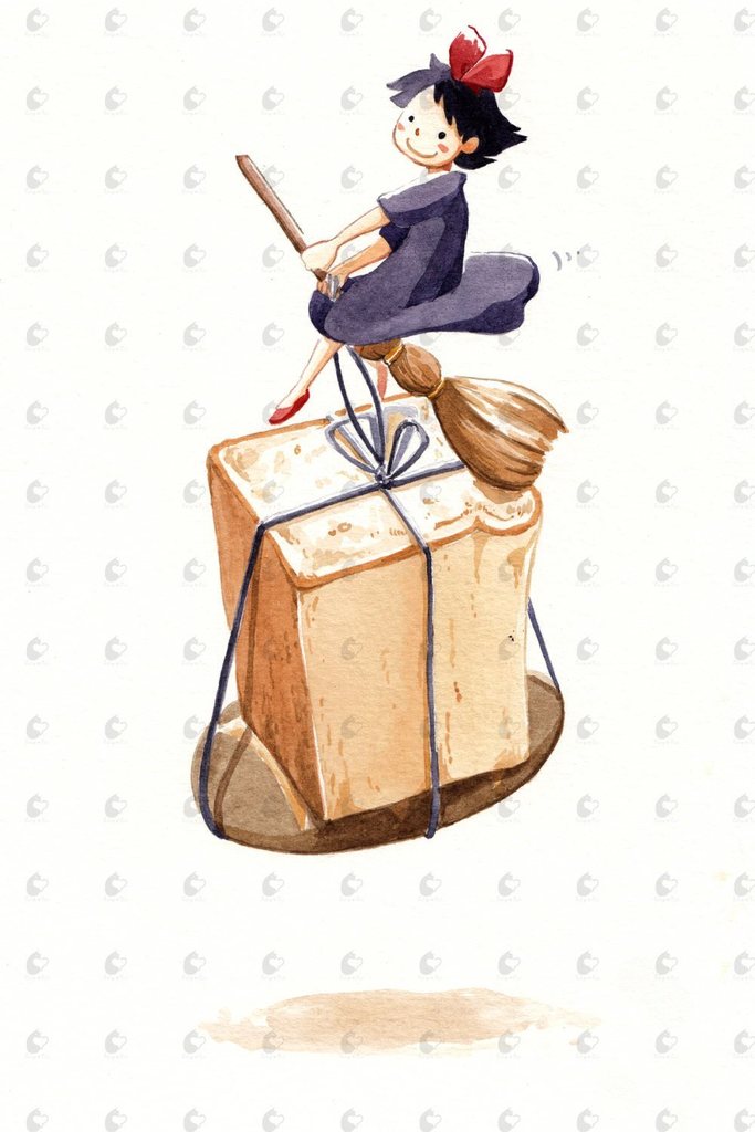 683x1024 Set Of 4 Studio Ghibli Watercolor Kitchen Art 5x7 Prints - Studio Ghibli Watercolor