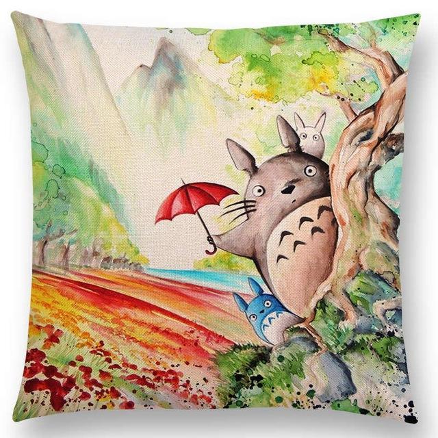 640x640 Studio Ghibli Watercolor Throw Pillow Cover Ghibli Store - Studio Ghibli Watercolor