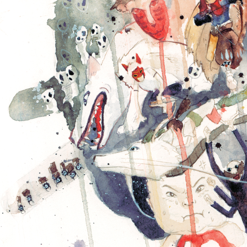 864x864 Watercolor Painting Of Studio Ghibli By Geoff Pascual Pascual - Studio Ghibli Watercolor