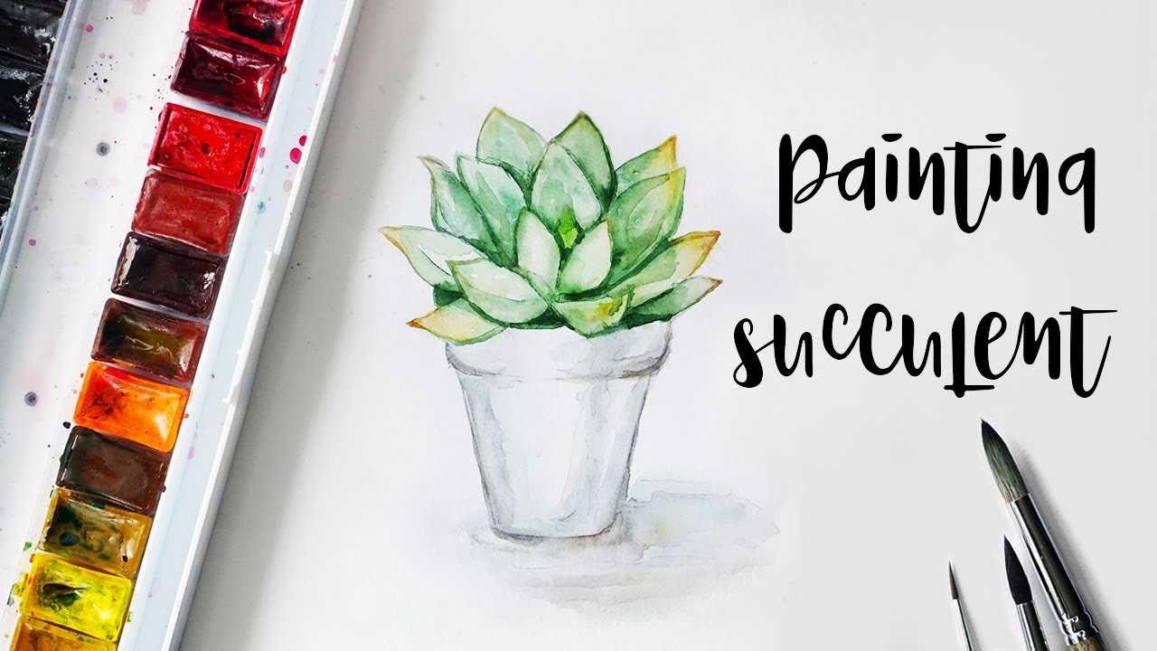 1280x720 Painting Succulent With Watercolors - Succulent Watercolor Painting