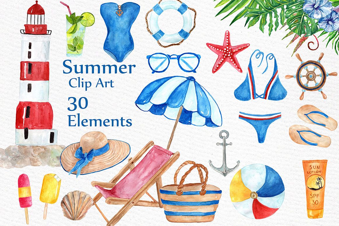 1162x774 Summer Clip Art Watercolor - Summer Watercolor